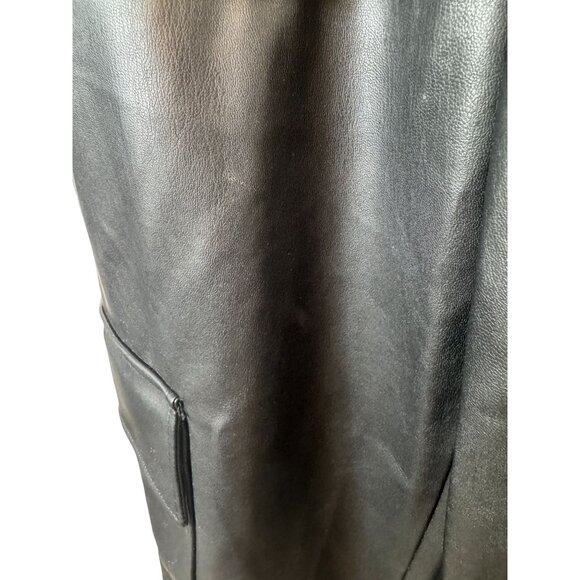 2/$30 ZARA Small High-Waisted Faux Leather Halter Bib Overalls Cargo Style - Picture 7 of 16